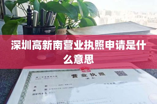 深圳高新南营业执照申请是什么意思