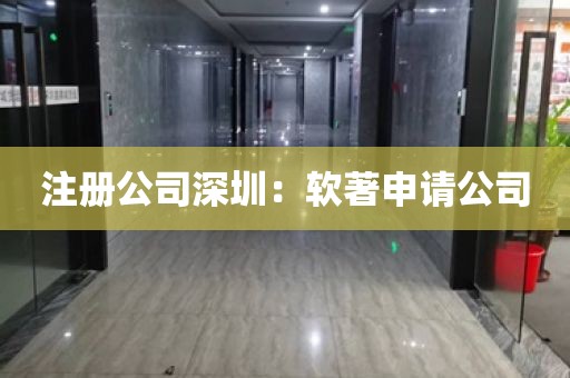 注册公司深圳：软著申请公司
