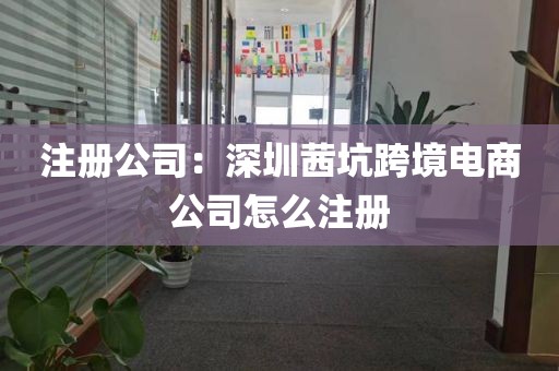 注册公司：深圳茜坑跨境电商公司怎么注册